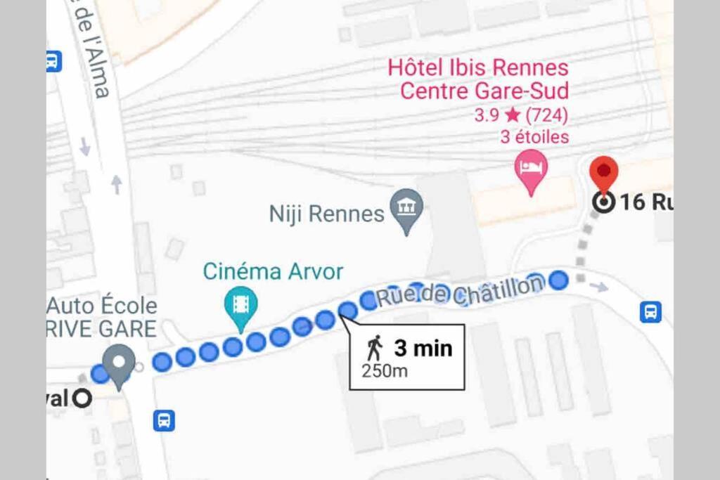 Le Travel, Studio Cosy Aux Pieds De La Gare Rennes Luaran gambar